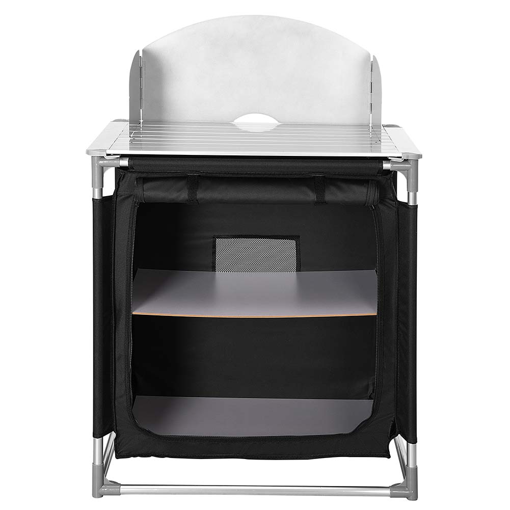 Cucina Da Campeggio Pieghevole In Alluminio Con Cucinotto Con Paravento Nero