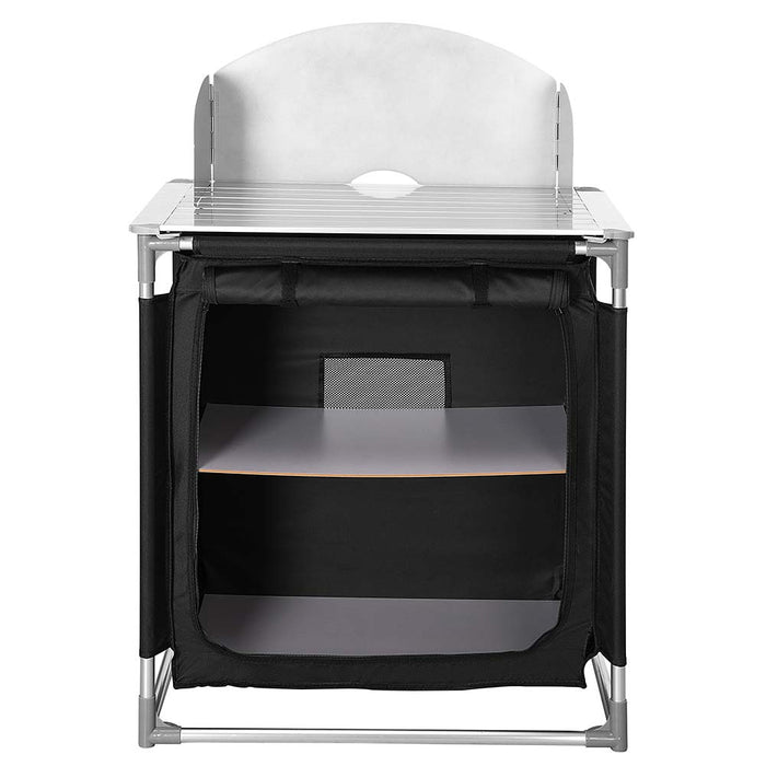 Cucina Da Campeggio Pieghevole In Alluminio Con Cucinotto Con Paravento Nero