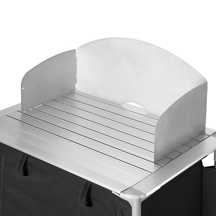 Cucina Da Campeggio Pieghevole In Alluminio Con Cucinotto Con Paravento Nero