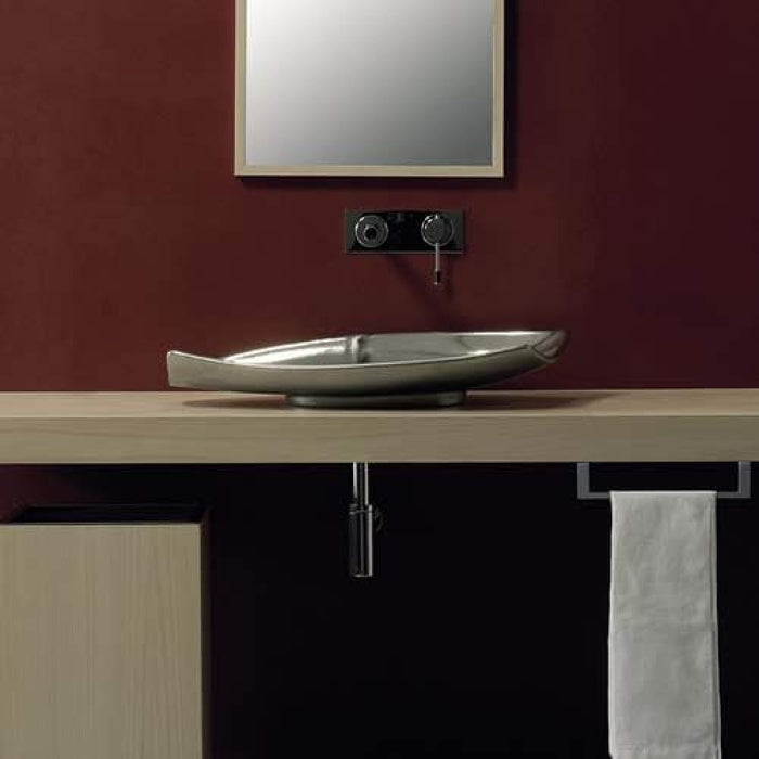 Kong 110 lavabo da appoggio senza troppo pieno 110x42 h16 platin