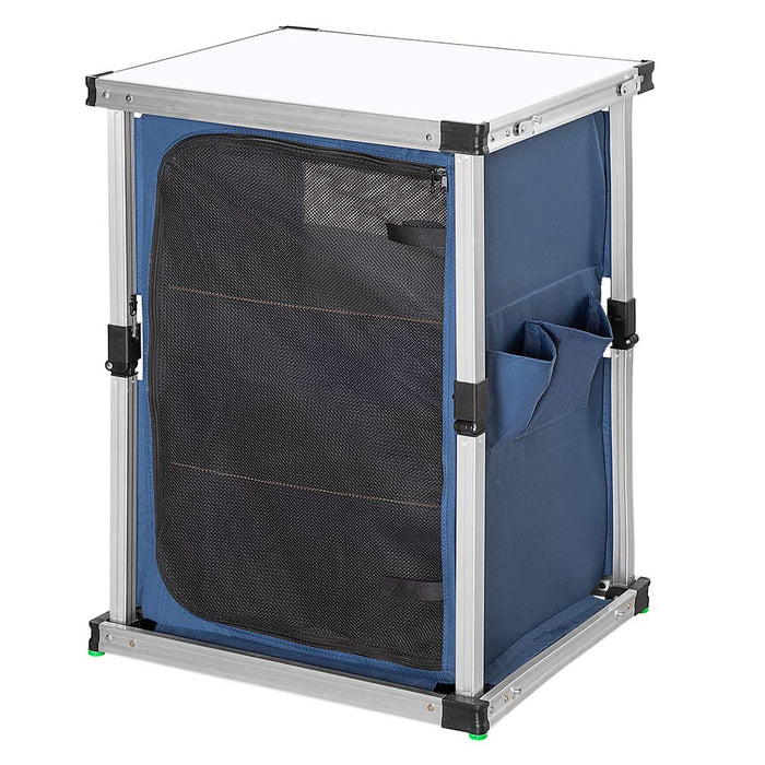 Mobile Cucina da Campeggio Armadietto Pieghevole in Metallo e Tessuto 3 Ripiani