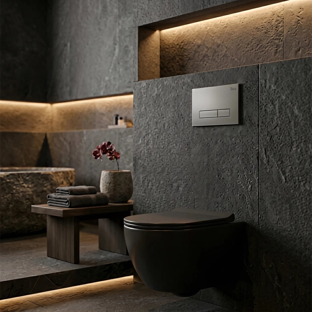 Set Telaio Da Incasso Per Wc Slim 024n Con Pulsante Hd Titan
