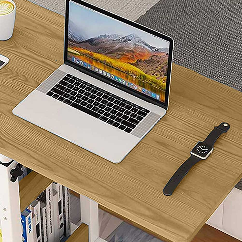 Tavolo Scrivania Porta Pc Computer Regolabile Tavolino Letto Divano Ruote Beige