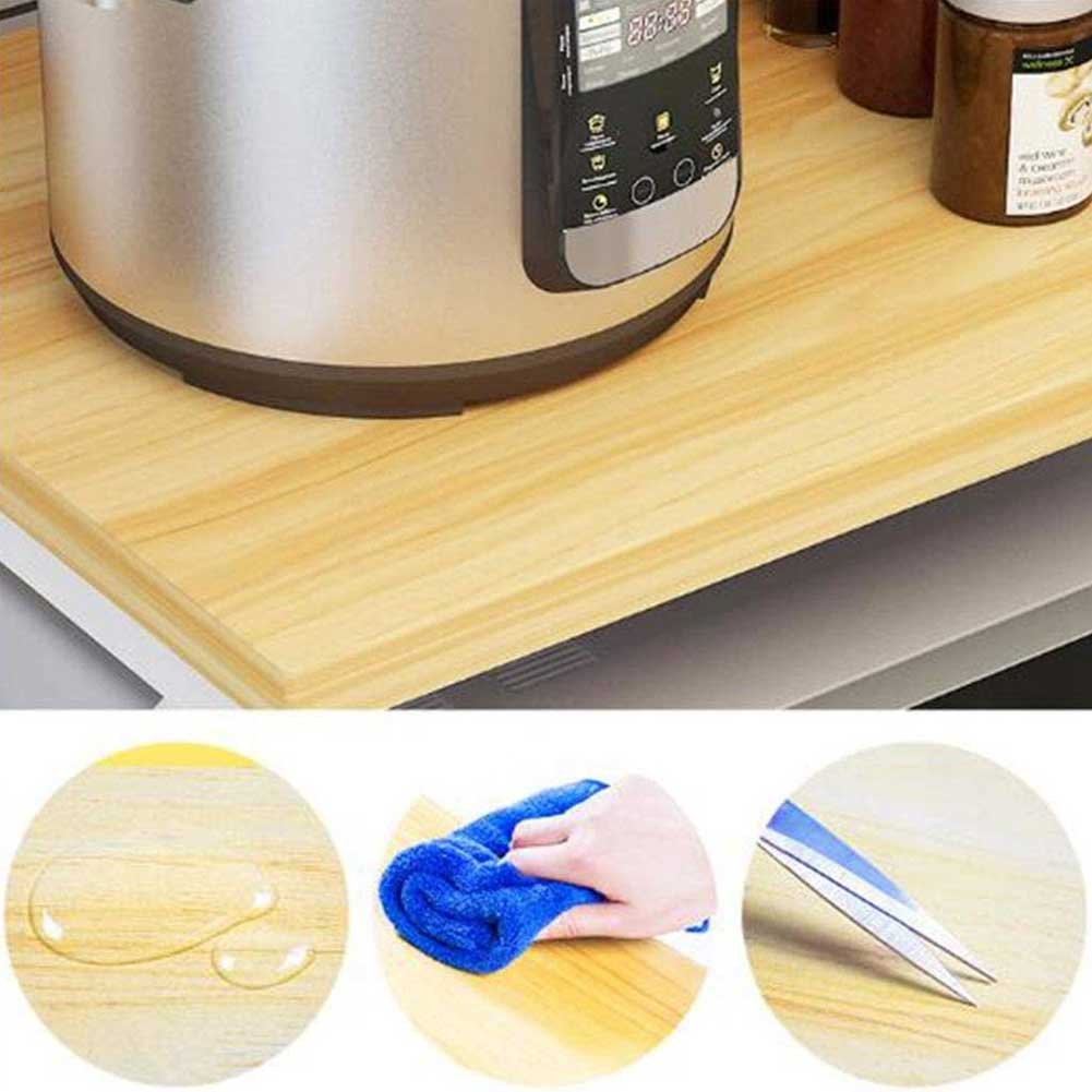 Scaffale Mensola Cucina Mobiletto Porta Microonde Ripiano Metallo Legno Beige