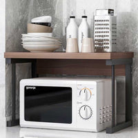 Scaffale Mensola Cucina Mobiletto Porta Microonde con Ripiano Metallo Legno Noce