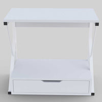 Scaffale Mensola Cucina Mobiletto Porta Microonde Cassetto Metallo Legno Bianco