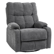Poltrona Relax Reclinabile Girevole con Poggiapiedi ¨C Zephmum ¨C Grigio Scuro 88x96x108 cm