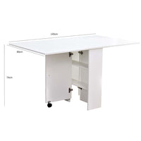 Tavolo Pranzo Salvaspazio Scrivania Richiudibile Allungabile a Scomparsa Bianco