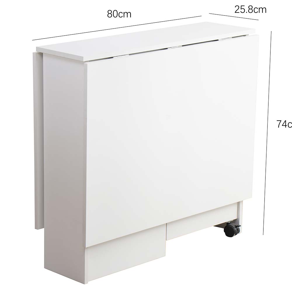 Tavolo Pranzo Salvaspazio Scrivania Richiudibile Allungabile a Scomparsa Bianco