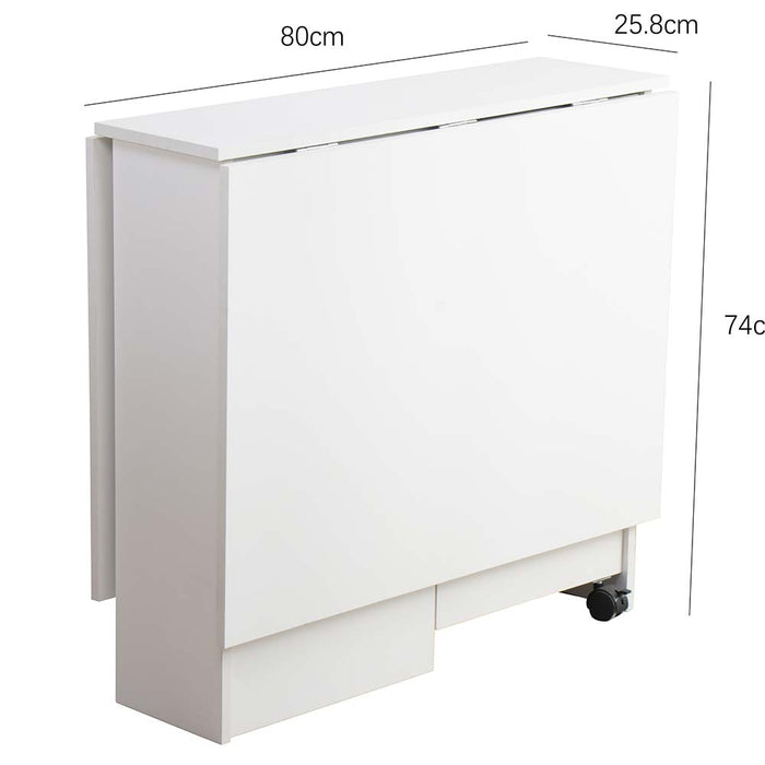 Tavolo Pranzo Salvaspazio Scrivania Richiudibile Allungabile a Scomparsa Bianco