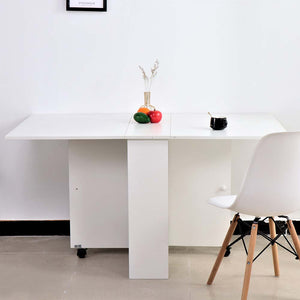 Tavolo Pranzo Salvaspazio Scrivania Richiudibile Allungabile a Scomparsa Bianco