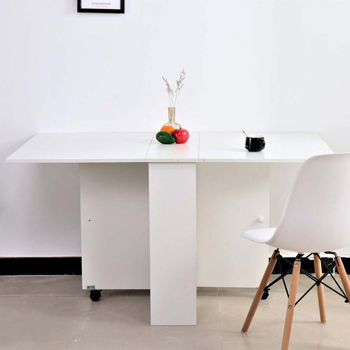 Tavolo Pranzo Salvaspazio Scrivania Richiudibile Allungabile a Scomparsa Bianco