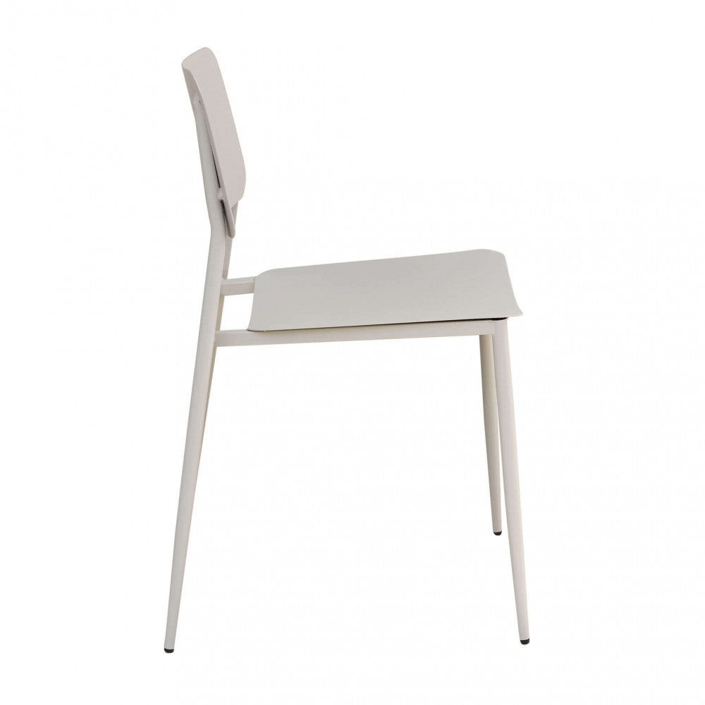 Sedia da Giardino Vega Impilabile 42x53x80 h cm in Acciaio Tortora