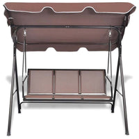 Dondolo da Giardino terrazzo Acciaio e Tessuto Tetto Reclinabile Grigio Marrone