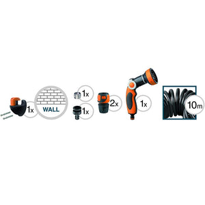 Tubo Estensibile da Giardino Terrazzo Pompa Spirale 10mt con pistola irrigazione