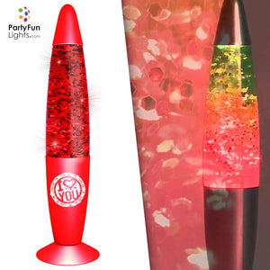 Lampada Glitter I LOVE YOU Luce a LED 220V 20W Rosso San Valentino
