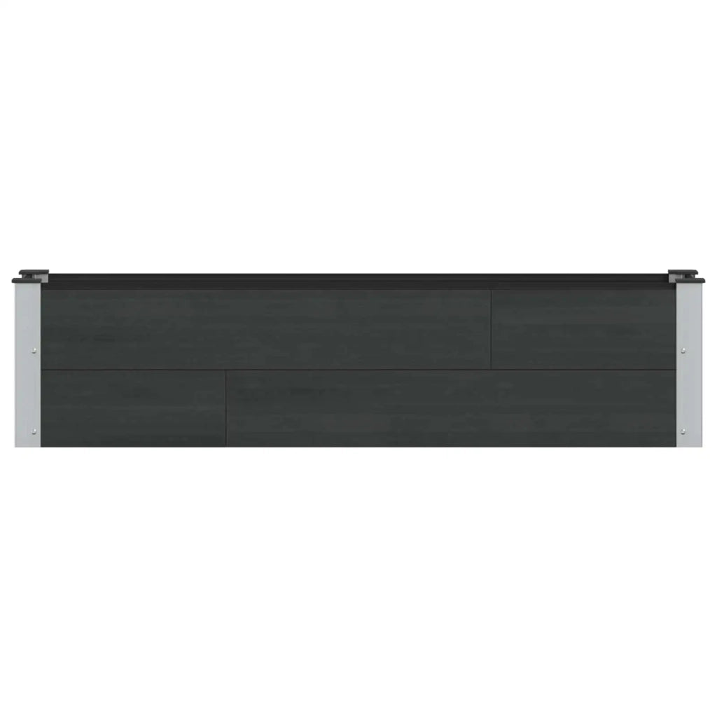 Letto rialzato da giardino Nero 150 x 30 x 36 cm alluminio 42039036