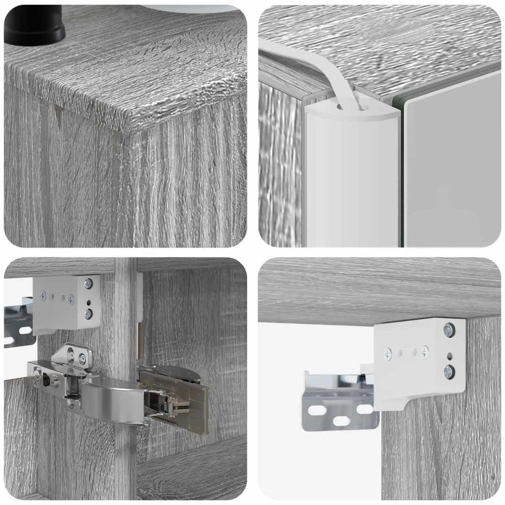 Set di mobili per il bagno 6 pcs Sonoma grigio 3407140