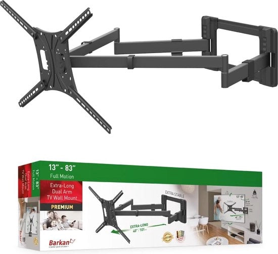 Supporto TV Flexibile per Parete - 13-83 Pollici - Rotativo e Inclinabile - Fino a 50 kg