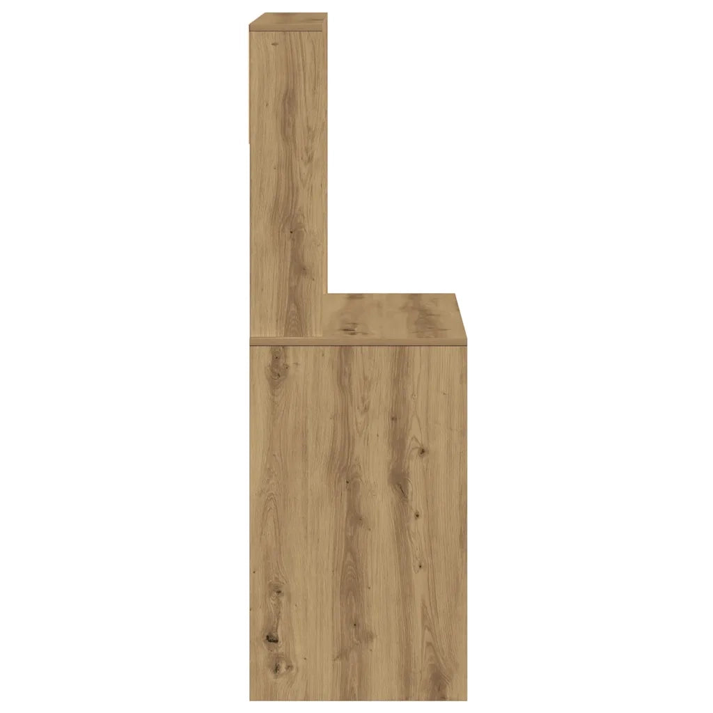 vidaXL Scrivania Mensole Rovere Artigianale 100x45x140 cm Truciolato
