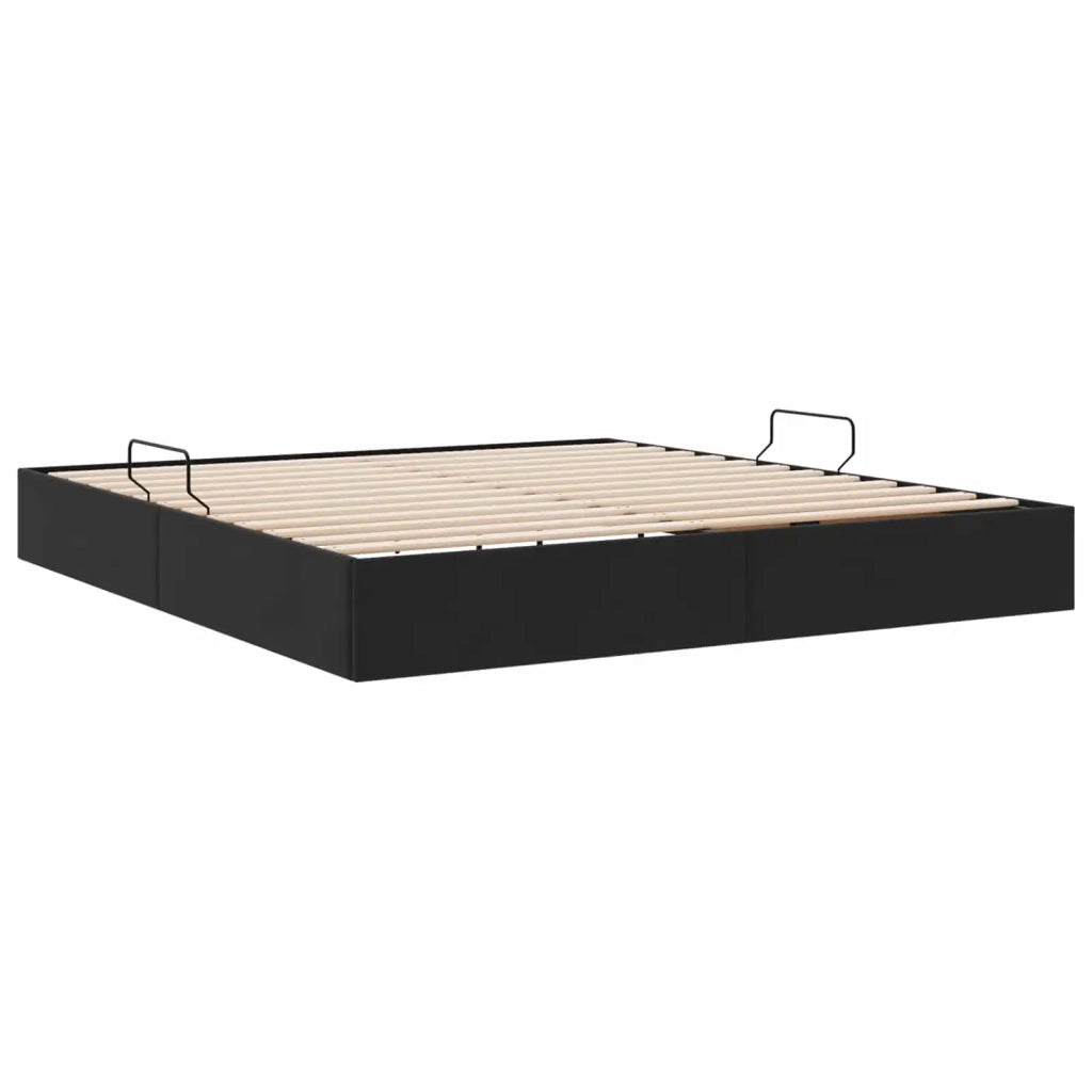 Letto ottomano con archiviazione Nero 160 x 200 cm Velluto 3442894