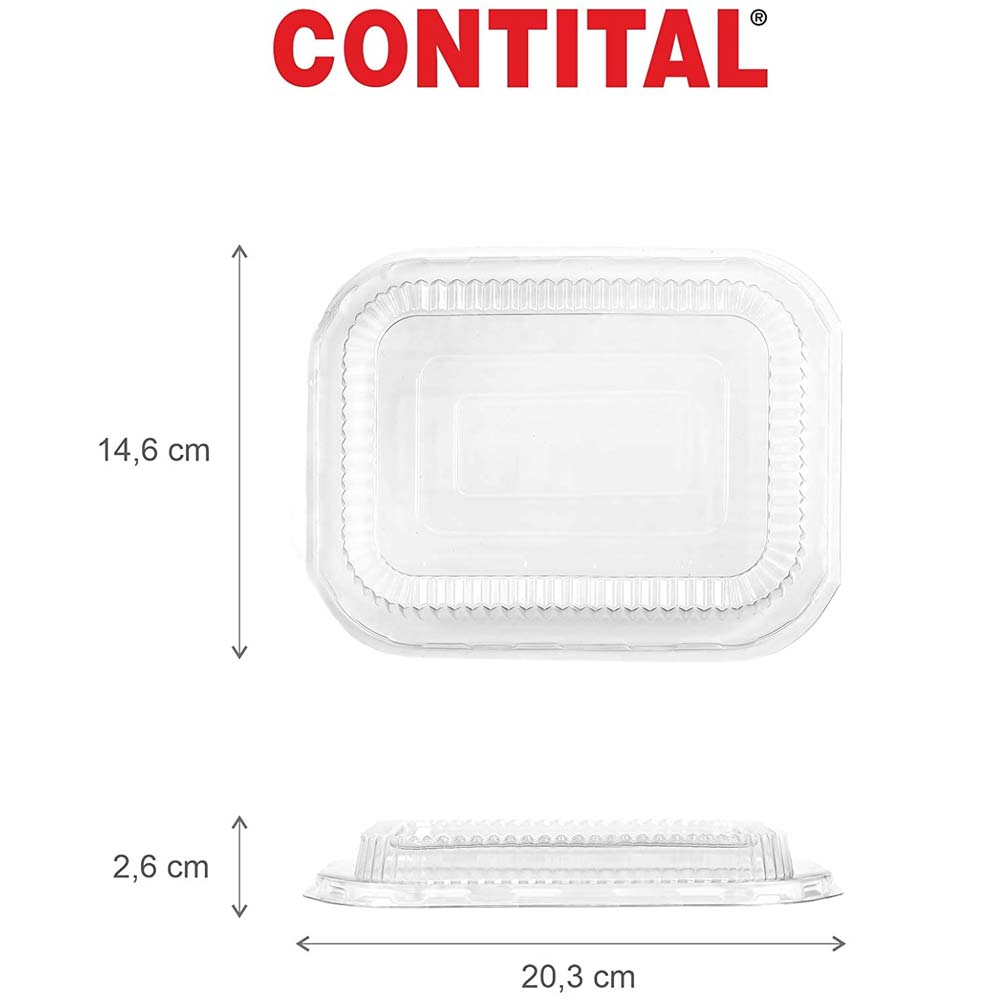 50pz Coperchi in Plastica per Vaschette Alluminio Alimenti Monouso 2 Porzioni