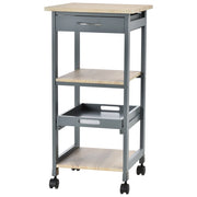 Carrello da Cucina Portavivande 37x37x76 cm in Legno di Pino e MDF Grigio