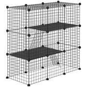 Gabbia per Animali Domestici 31 Pannelli ¨C zephmum ¨C Nero 105x45x105 cm