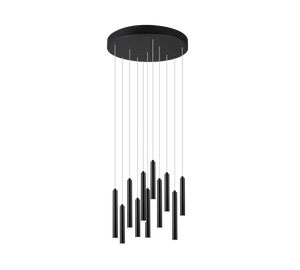 Lampada a sospensione LED rotonda, metallo, nero, D 40 cm, Tubular