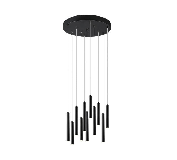 Lampada a sospensione LED rotonda, metallo, nero, D 40 cm, Tubular