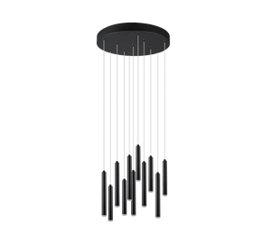 Lampada a sospensione LED rotonda, metallo, nero, D 40 cm, Tubular