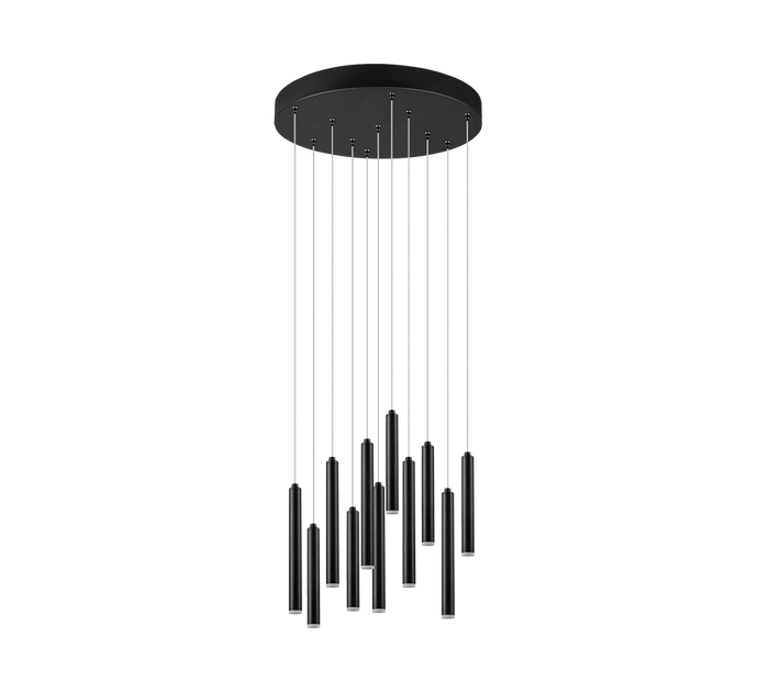 Lampada a sospensione LED rotonda, metallo, nero, D 40 cm, Tubular