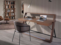 Scrivania in noce e acciaio nero