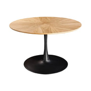 Tavolo da pranzo SOREN – Impiallacciatura di quercia e metallo – 120 cm – Rotondo – Stile moderno