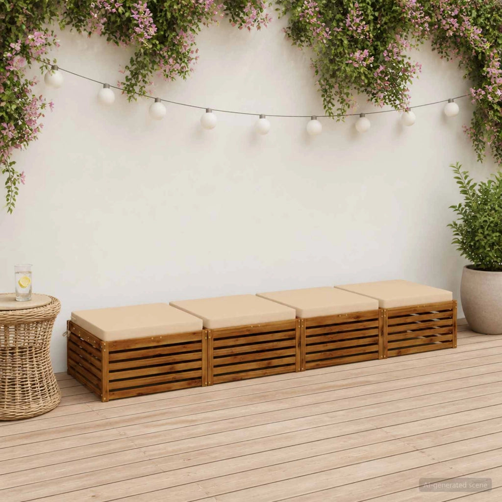Cuscini per Sedia in 4 Pezzi SOEST 4 pz 100% Poliestere Crema 945072