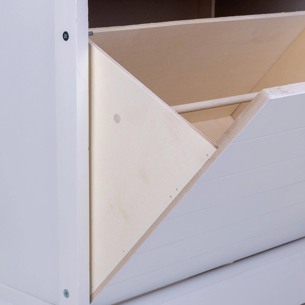 Scarpiera in legno bianco 50x28x58h