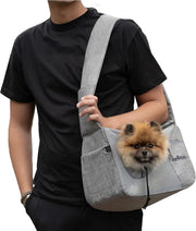 Porta cani fino a 5 kg (38 x 23 x 18 cm) - Porta animali duraturo e respirante per cani e gatti - Porta cani per cani e gatti piccoli con cinghia larga e cappuccio regolabile