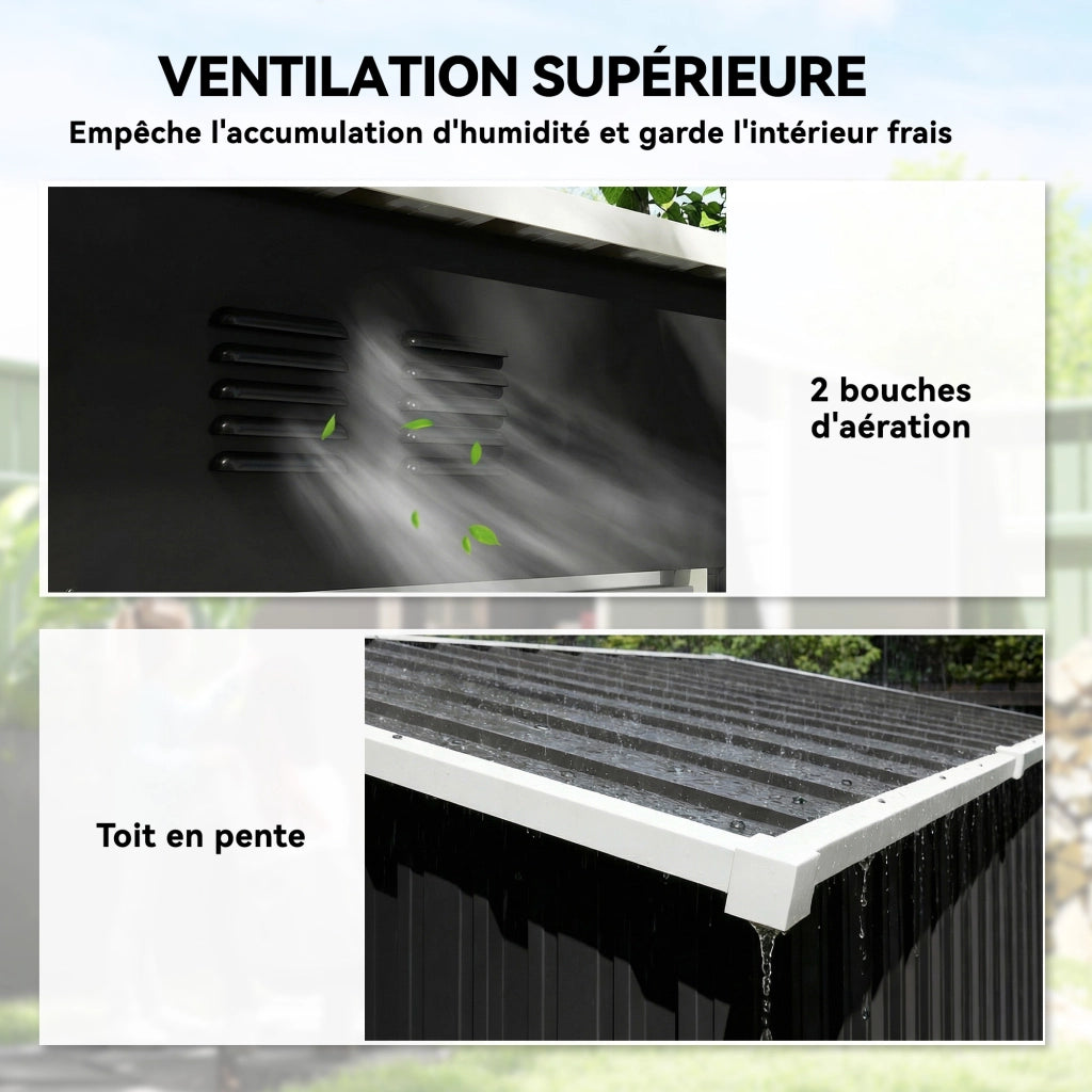 Ripostiglio da Giardino ¨C zephmum ¨C Grigio Antracite 163x90x179 cm