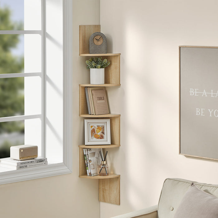 Mensola angolare Valora Sonoma a 5 ripiani in truciolare nobilitato