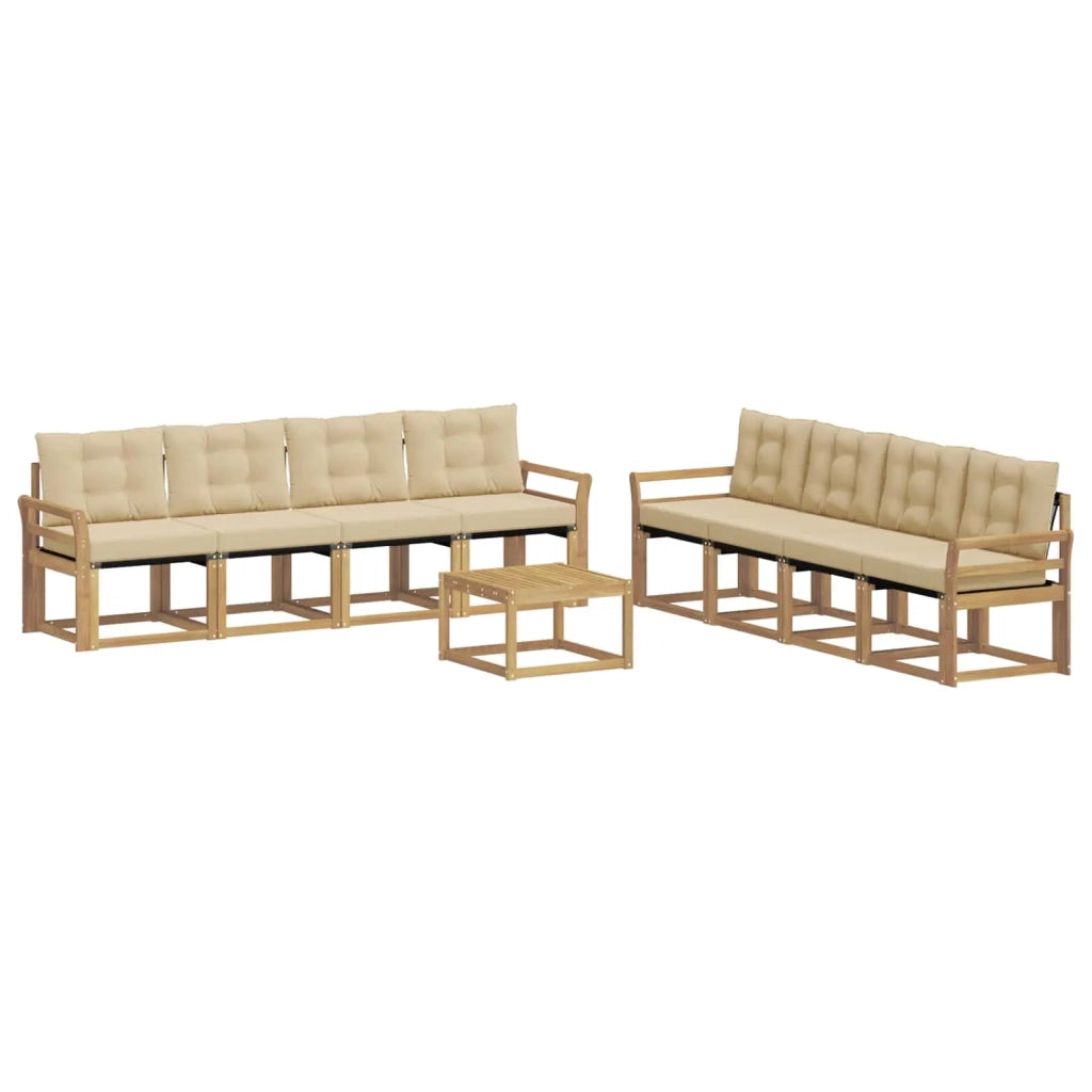 Set di divani da esterno 9 pz Bianco e Beige 3389335