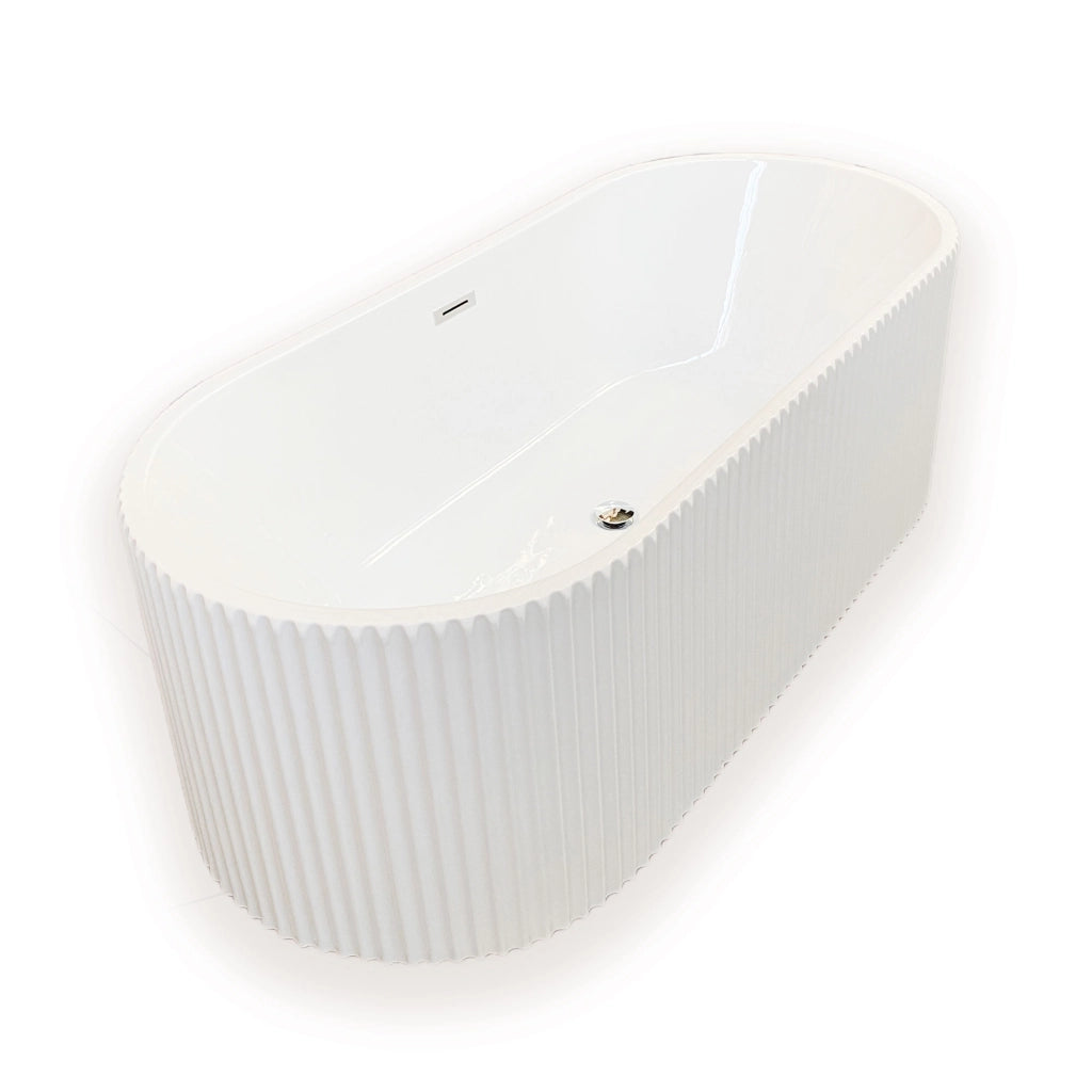 Vasca da bagno freestanding 168 x 74 cm bianca – Olivia