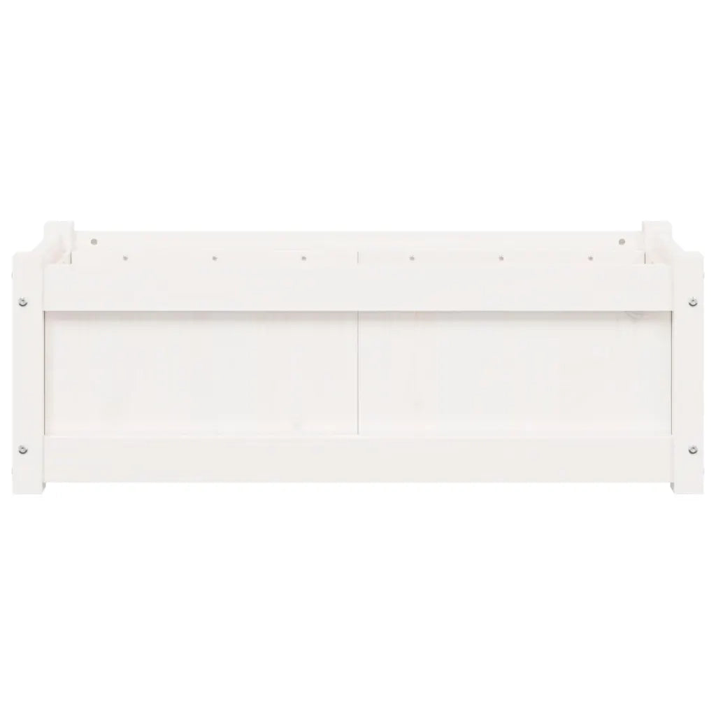 Fioriera da Giardino-Vaso da Esterno Bianca 90x31x31 cm Legno Massello di Pino