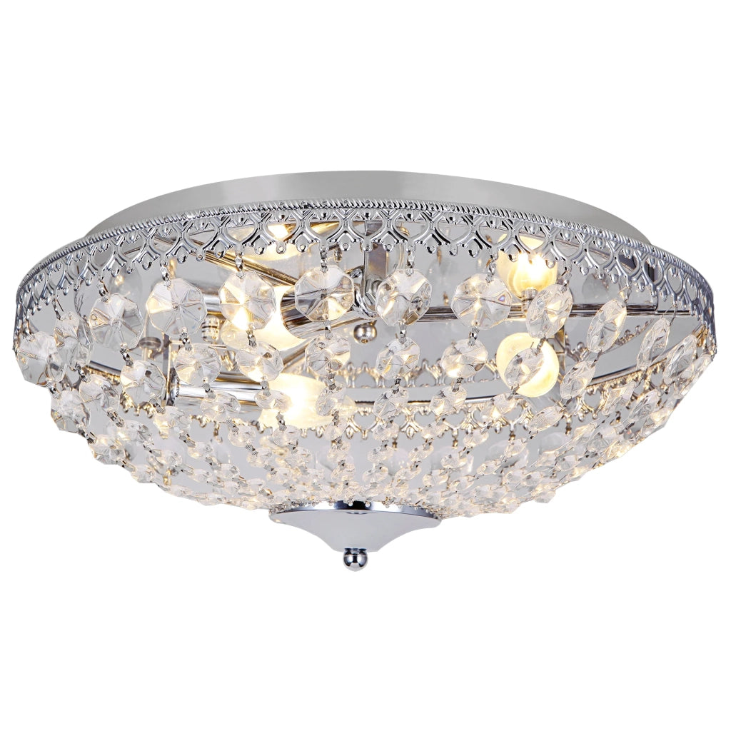 Plafoniera in cristallo lampada da soffitto in alluminio cristallo sintetico metallo diametro 16 cm cromo 40 cm 03_0003210