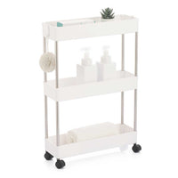 Carrello Carrellino Slim Salvaspazio Cucina Bagno Ripostiglio 3 Ripiani 4 Ruote