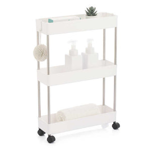 Carrello Carrellino Slim Salvaspazio Cucina Bagno Ripostiglio 3 Ripiani 4 Ruote