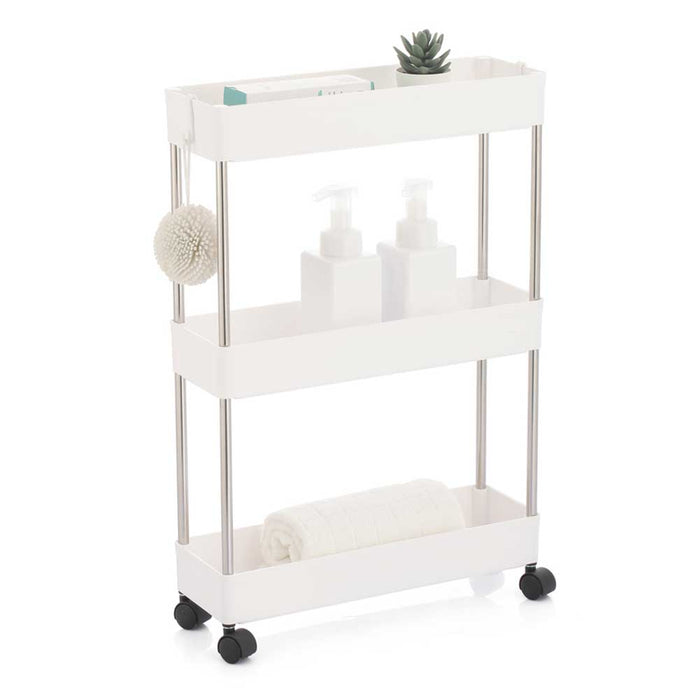 Carrello Carrellino Slim Salvaspazio Cucina Bagno Ripostiglio 3 Ripiani 4 Ruote