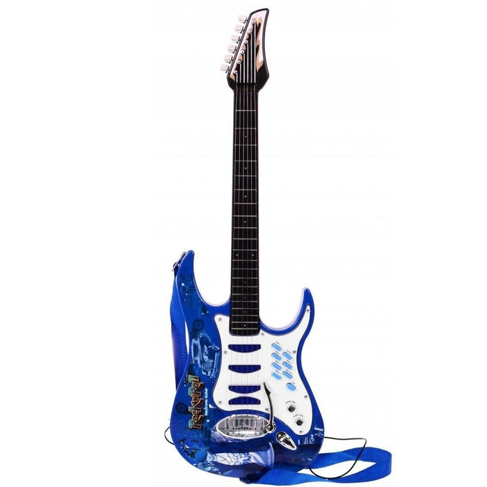 Chitarra Elettrica Microfono Cassa Amplificatore MP3 Giocattolo Bambini Blu