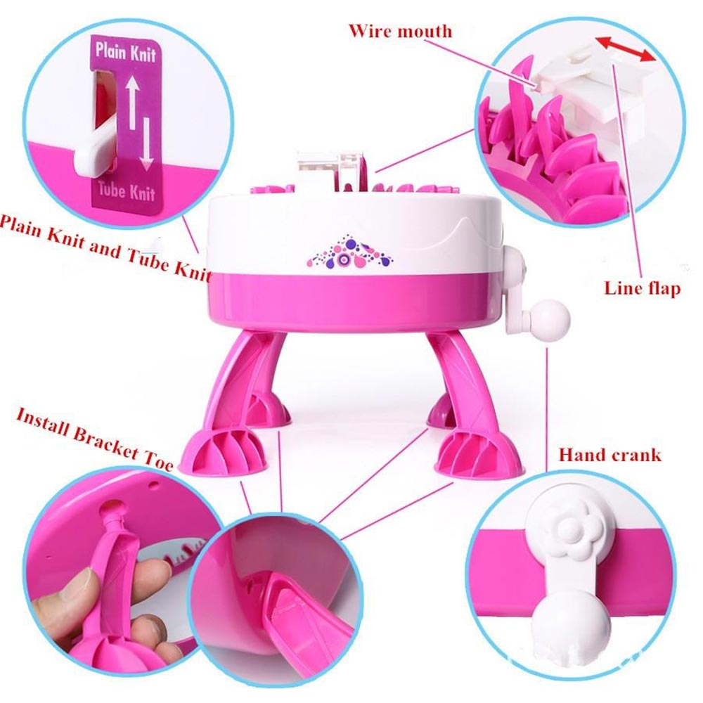 Maglieria Magica con Telaio e 2 Gomitoli Lana e Accessori Giocattolo Bambina