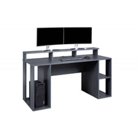 SCRIVANIA MULTIMEDIALE MATCH-POINT GAMING 160x91x76.5CM LAMINATO GRIGIO TITANIO