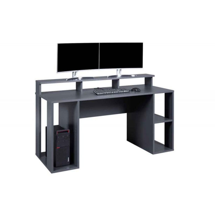 SCRIVANIA MULTIMEDIALE MATCH-POINT GAMING 160x91x76.5CM LAMINATO GRIGIO TITANIO